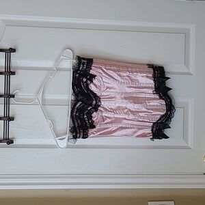 Pink and black corset